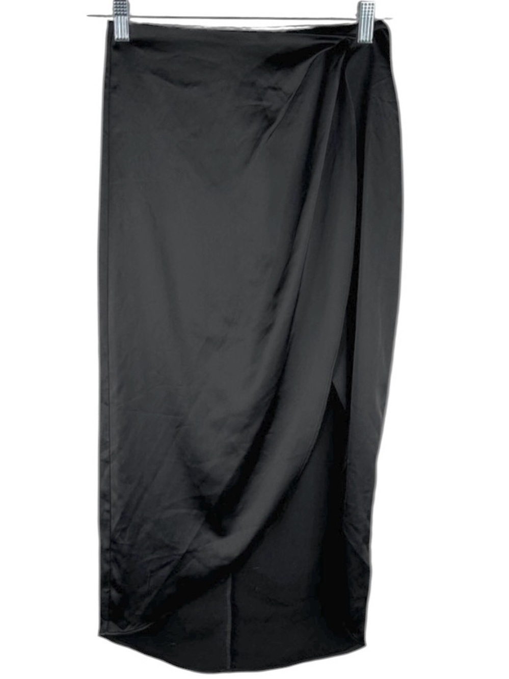 Urban Outfitters Black Satin Front Slit Goth Whimsical Y2K Maxi Skirt Size Small